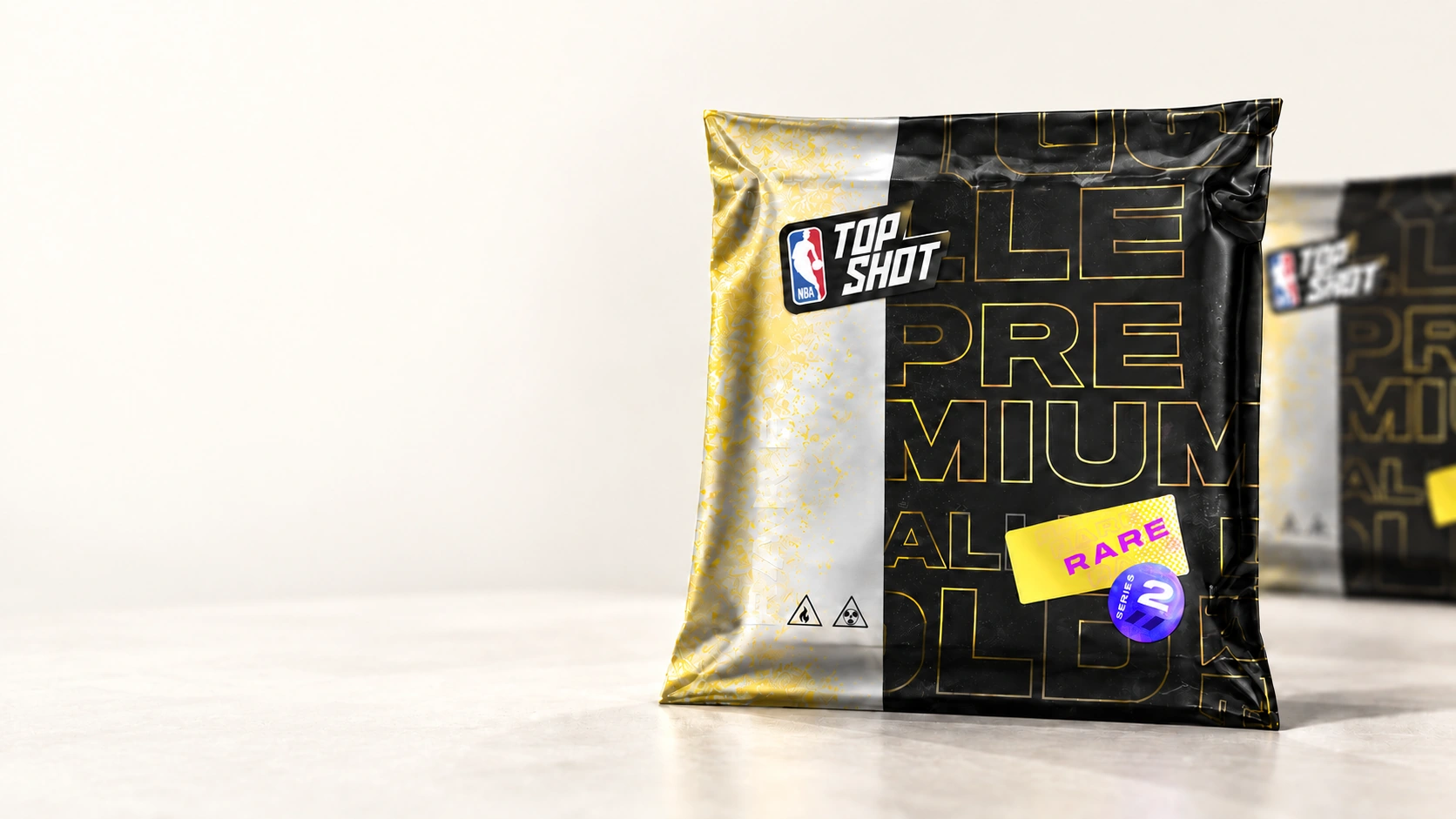 Sealed NBA Top Shot Premium Pack on a warm studio surface